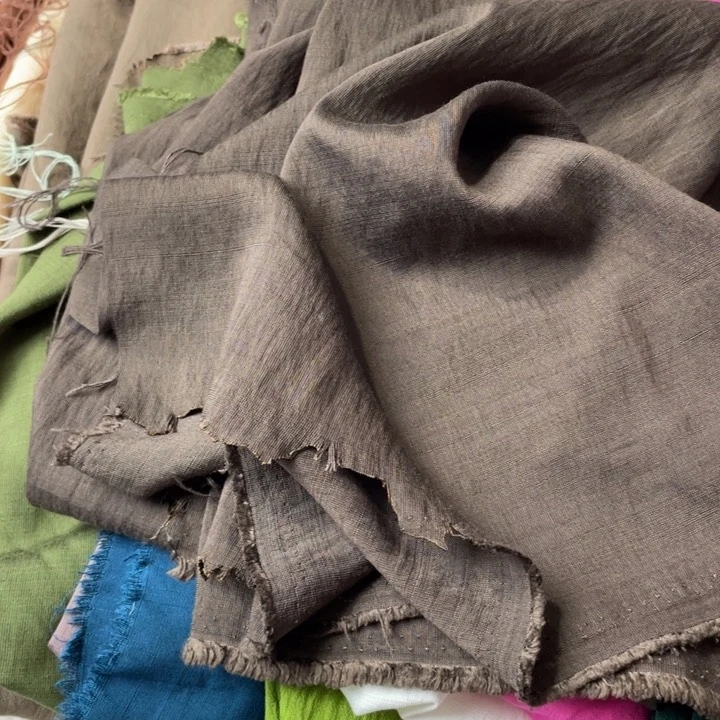 天丝（莱赛尔纤维）深咖啡棉麻2米