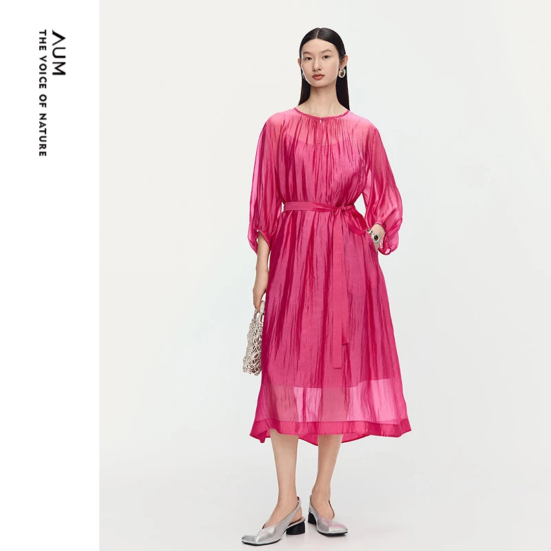 AUM噢姆25年夏季显瘦时尚宽松连衣裙M1FZ25526