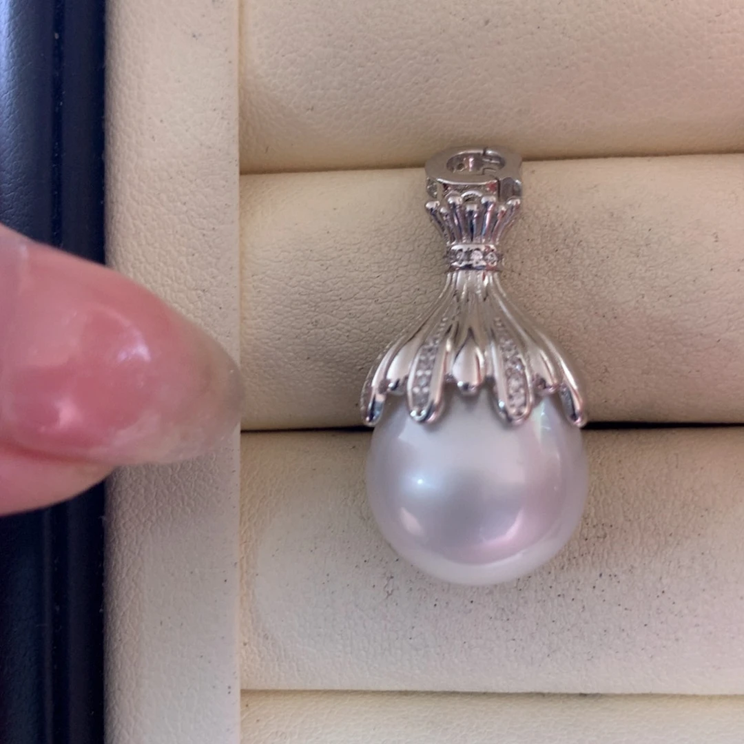 海水珍珠银S925镶嵌颈饰