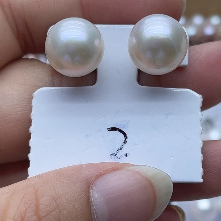 银S925镶嵌耳饰淡水珍珠