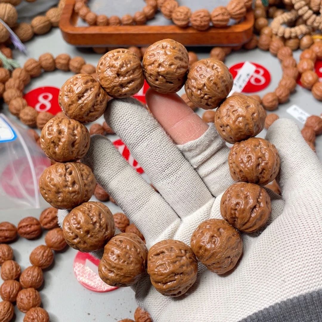 文玩核桃手串大肉球磨盘方墩23mmA56