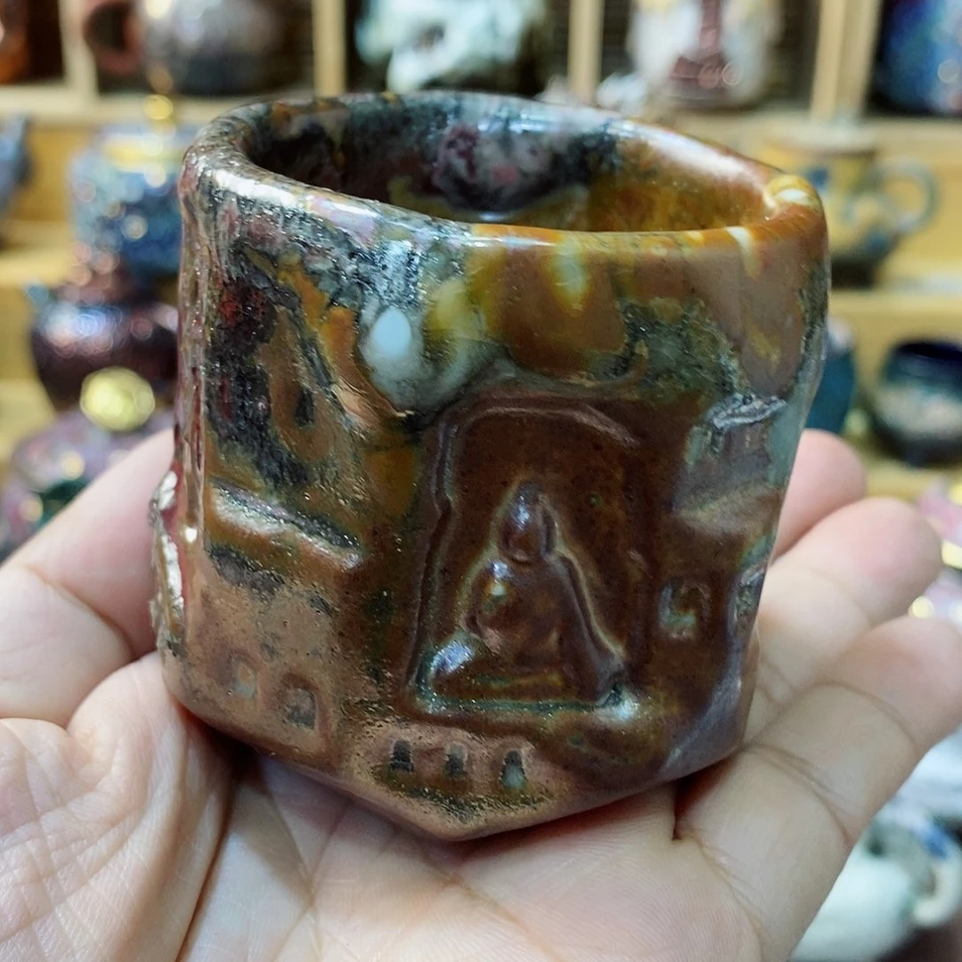 粗陶志野柴烧茶器