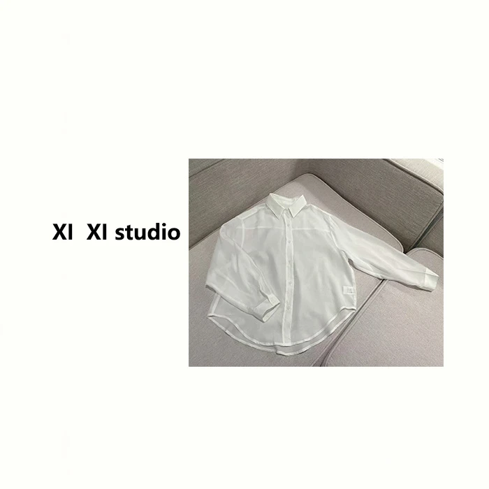 【汐汐女装】小个子定制休闲气质翻领衬衫 6938