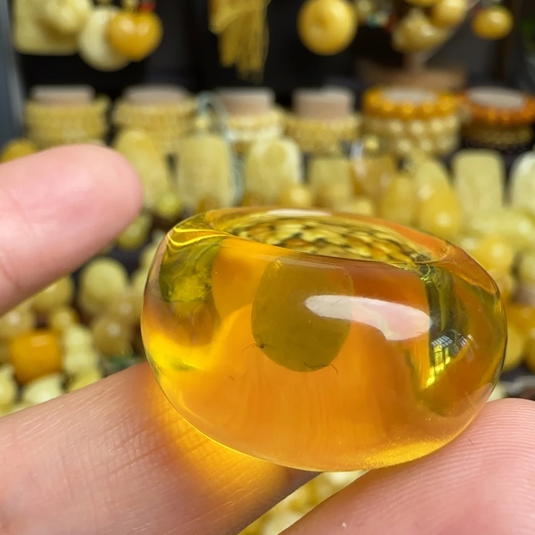 未镶嵌琥珀戒圈金珀戒圈