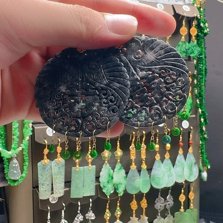 翡翠未镶嵌耳饰翡翠