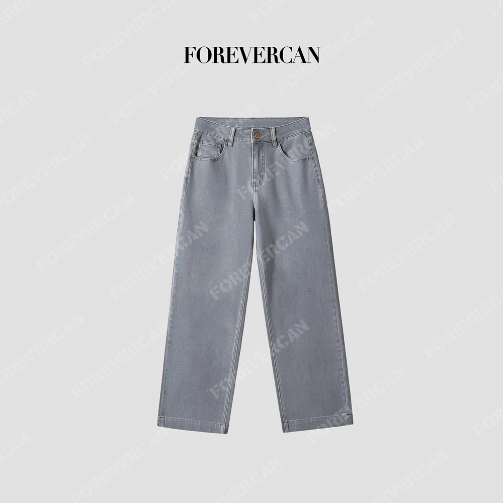 FOREVERCAN“地平线”简约修身显瘦百搭直筒牛仔裤SP30757H