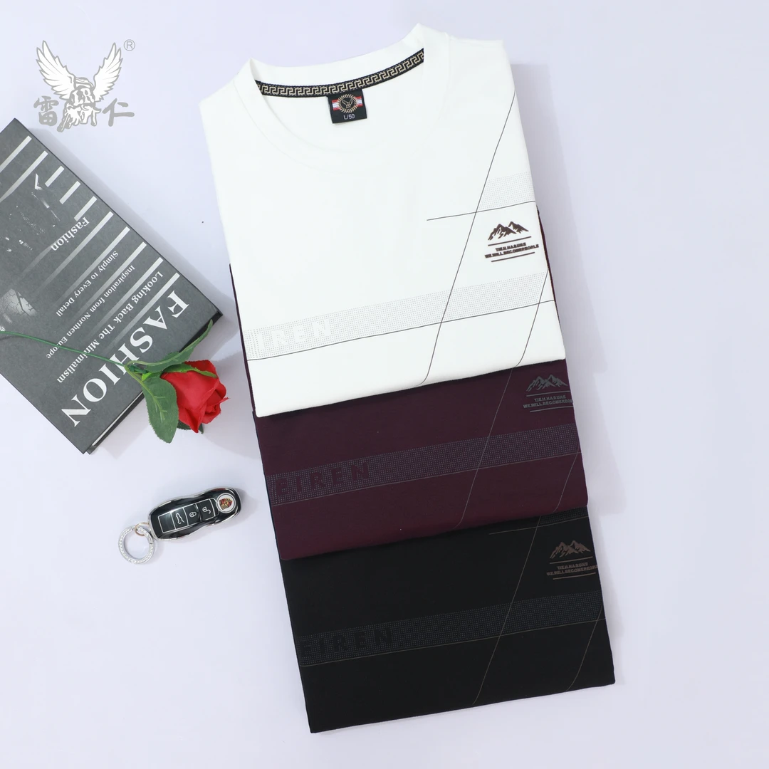 雷仁2025秋冬男士时尚印花舒适长袖休闲衫百搭圆领卫衣男LR52069