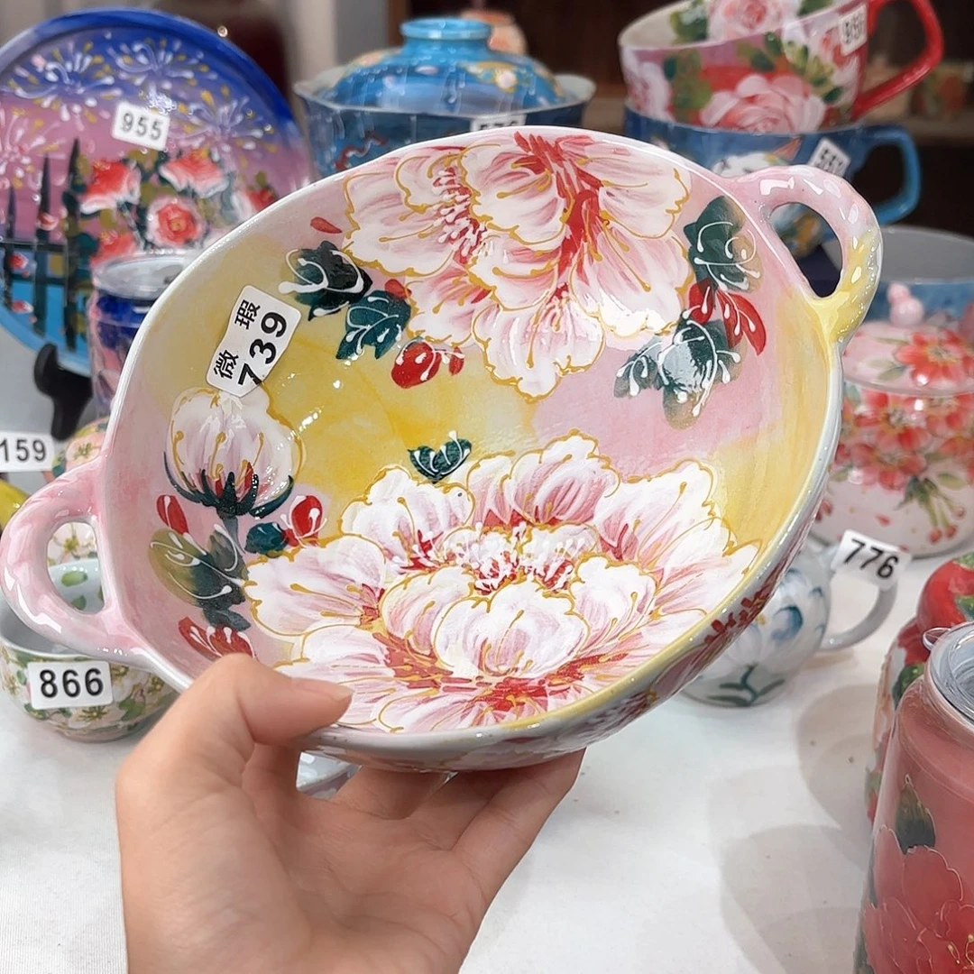 用***8景德镇手绘高温釉下彩陶瓷茶具