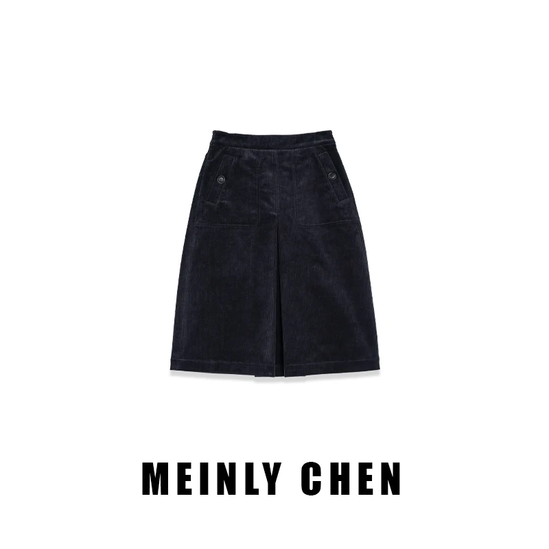 【MEINLY  CHEN】高端设计师款时尚简约百搭半身裙8253006