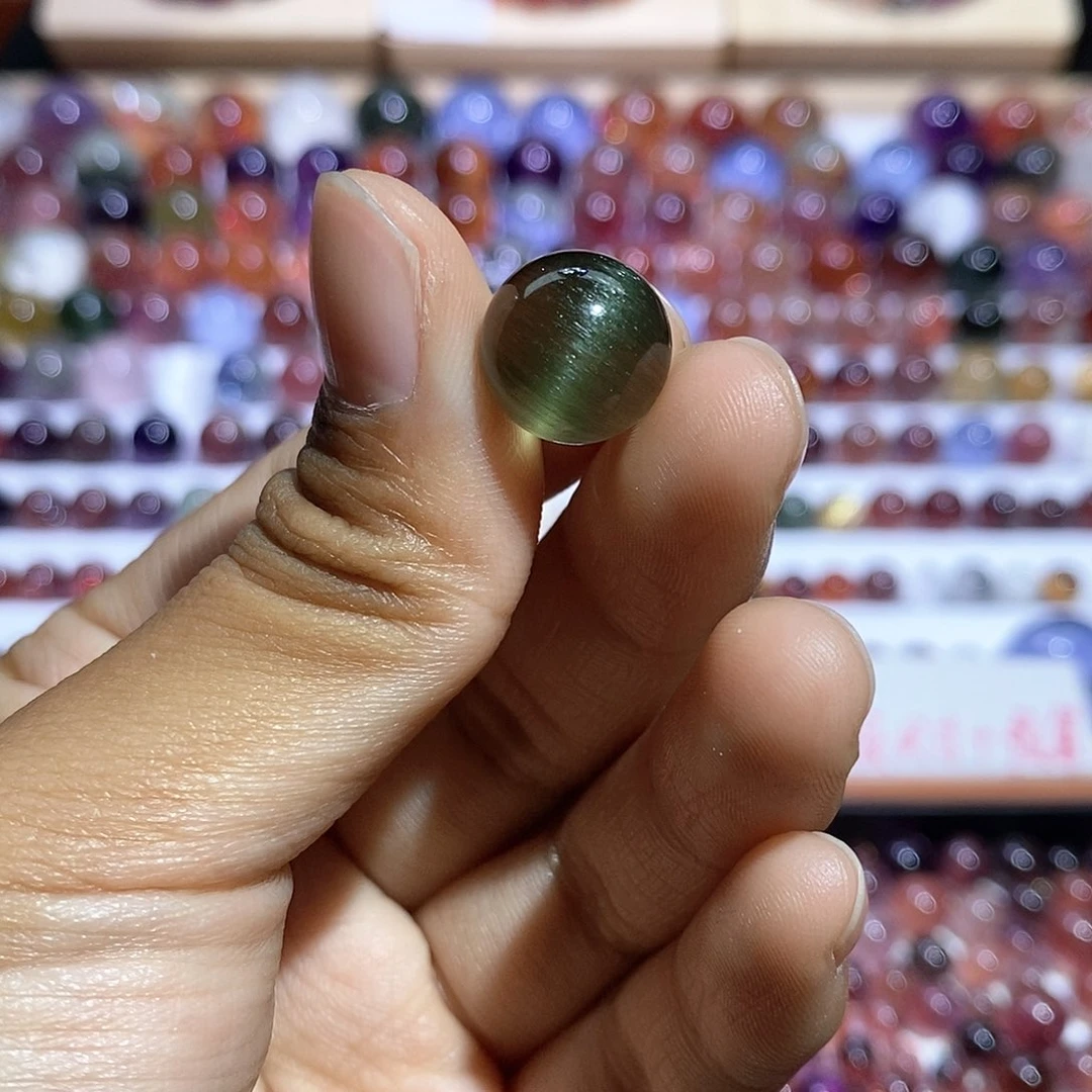 水晶绿发晶单珠打孔不退未镶嵌爱****灰