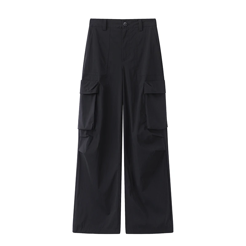 艾*家商场同款2025新款工装裤高腰显瘦直筒休闲裤女3011