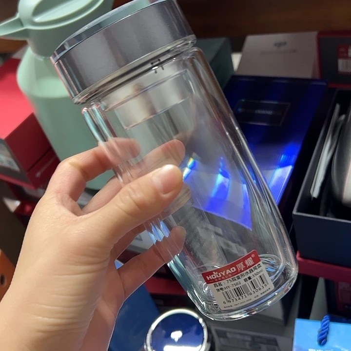 厚耀品牌双层3350ml鹅蛋杯微瑕75双水晶盖
