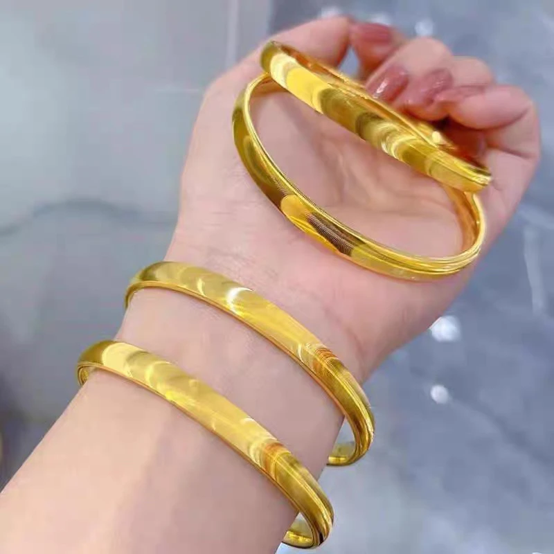 精品镀K金金店同款超闪猫眼实心手镯