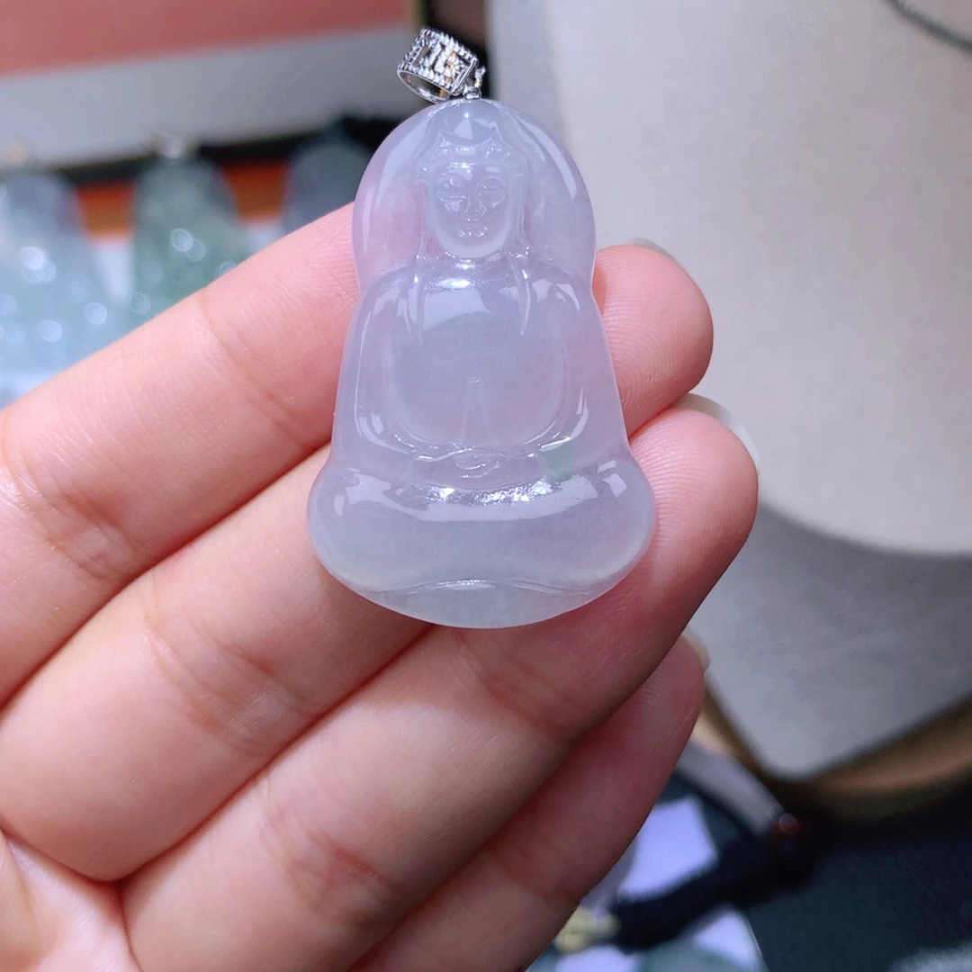 颈饰18K金镶嵌翡翠素衣
