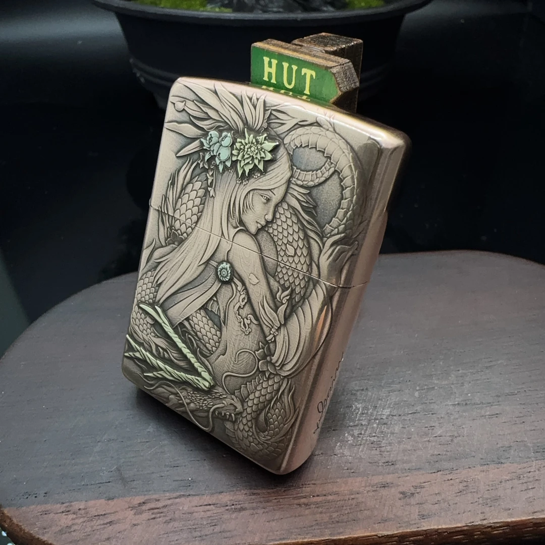 ZIPPO打火机  紫铜龙女凤女 煤油打火机 DYJ1