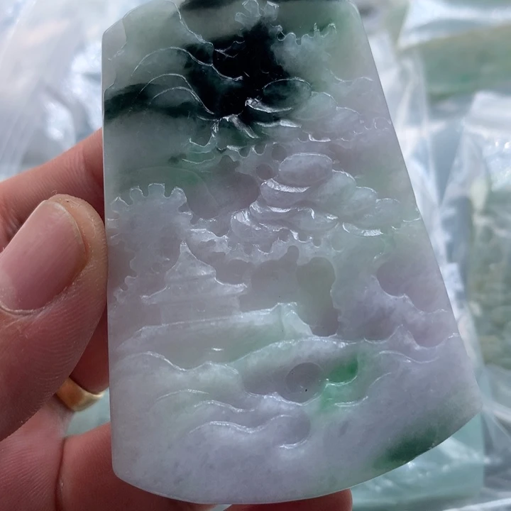 山***界翡翠未镶嵌颈饰保真天然a货翡翠