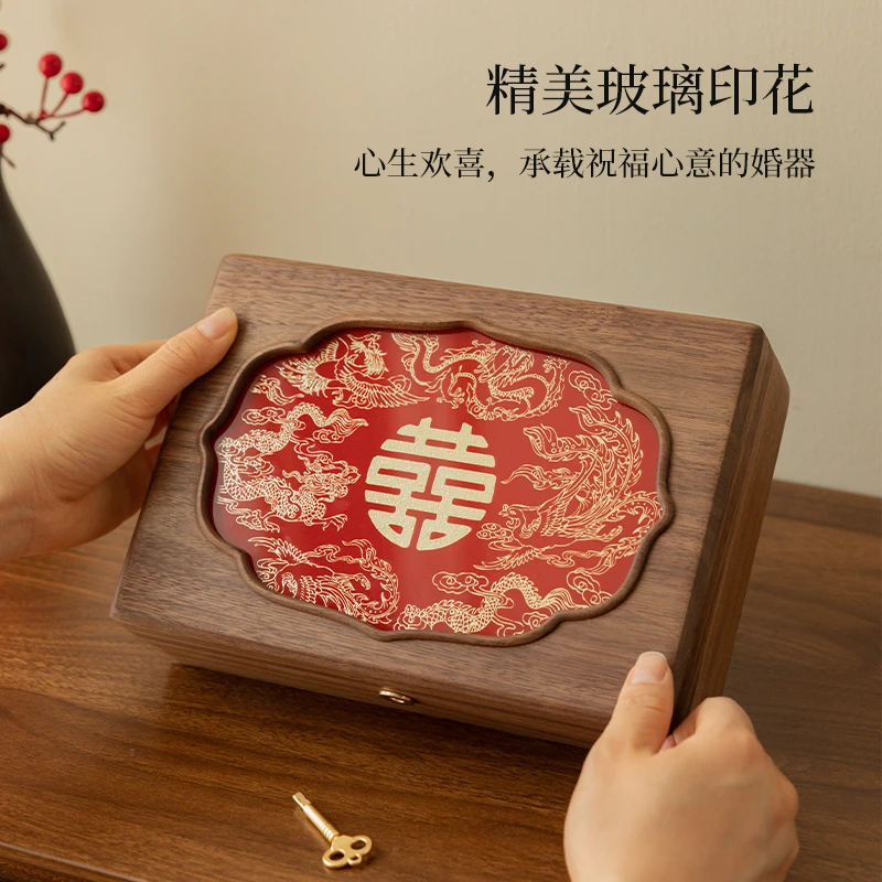 首饰盒/箱 高级实用新婚礼物送新人闺蜜三金五金订婚礼物首饰盒