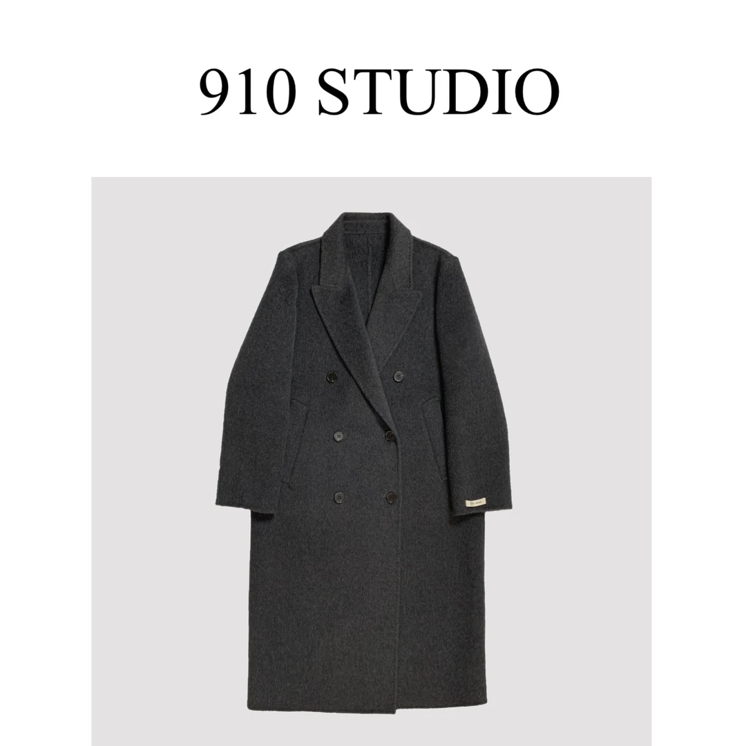 冬季西装领100双面绵羊毛长款呢大衣 910-studio