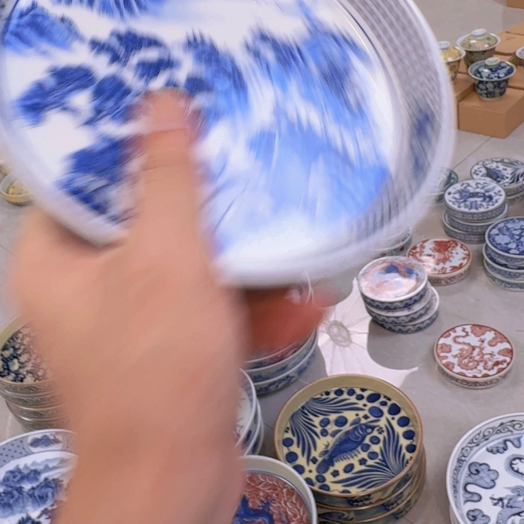 瓷片青花山水大壶乘景德镇