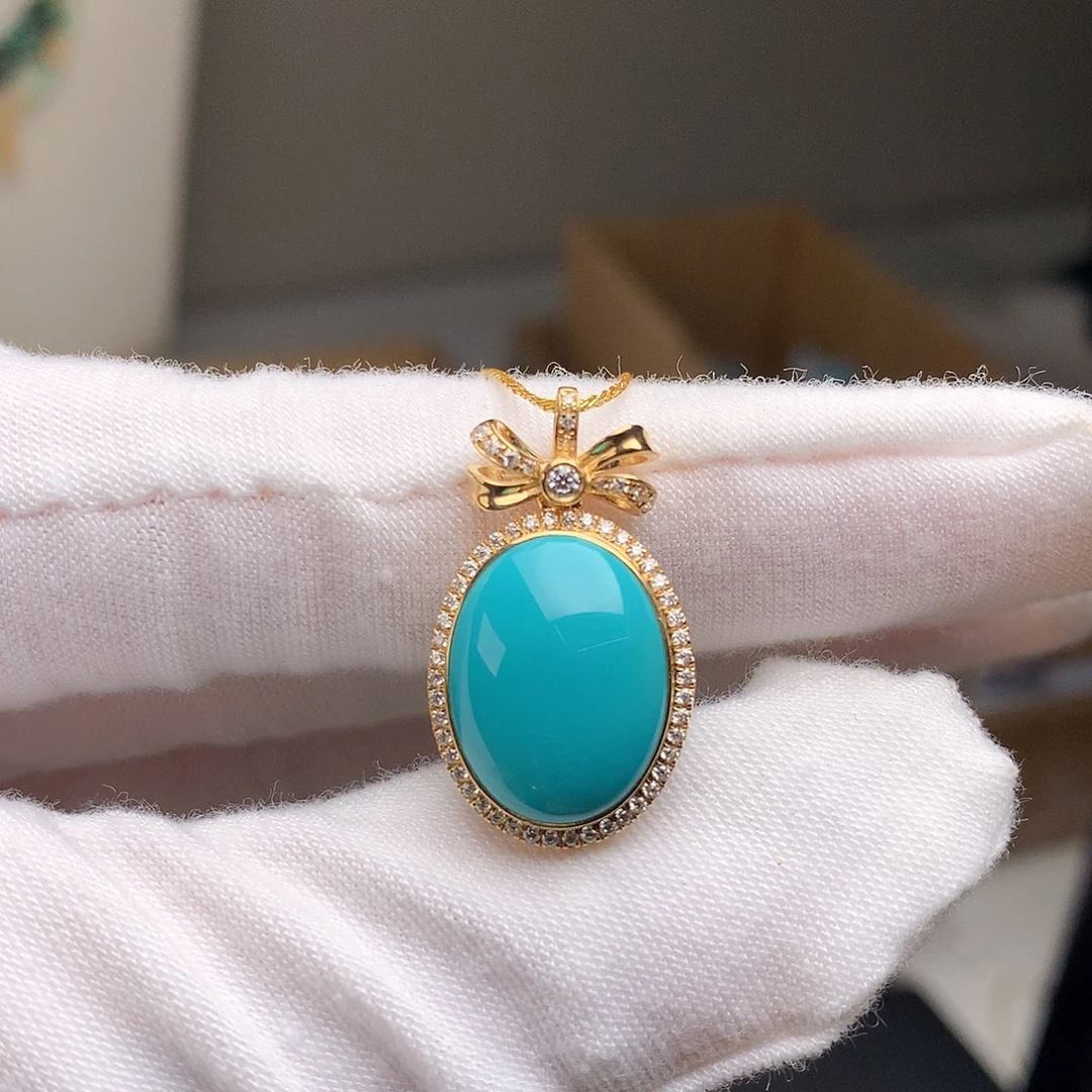 18K金镶嵌绿松石珠宝奇石