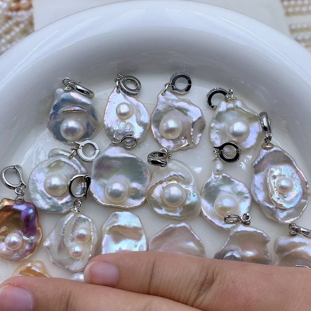 淡水珍珠吊坠(不含链)合金