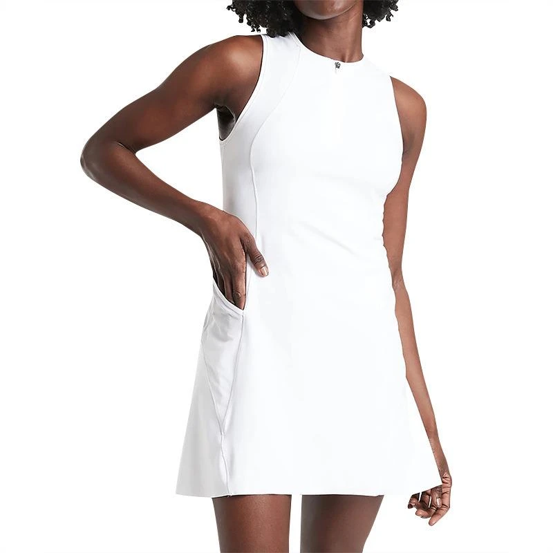 LULUISSUE网球服女白色网球裙速干运动训练裙羽毛球裙跑步健身防