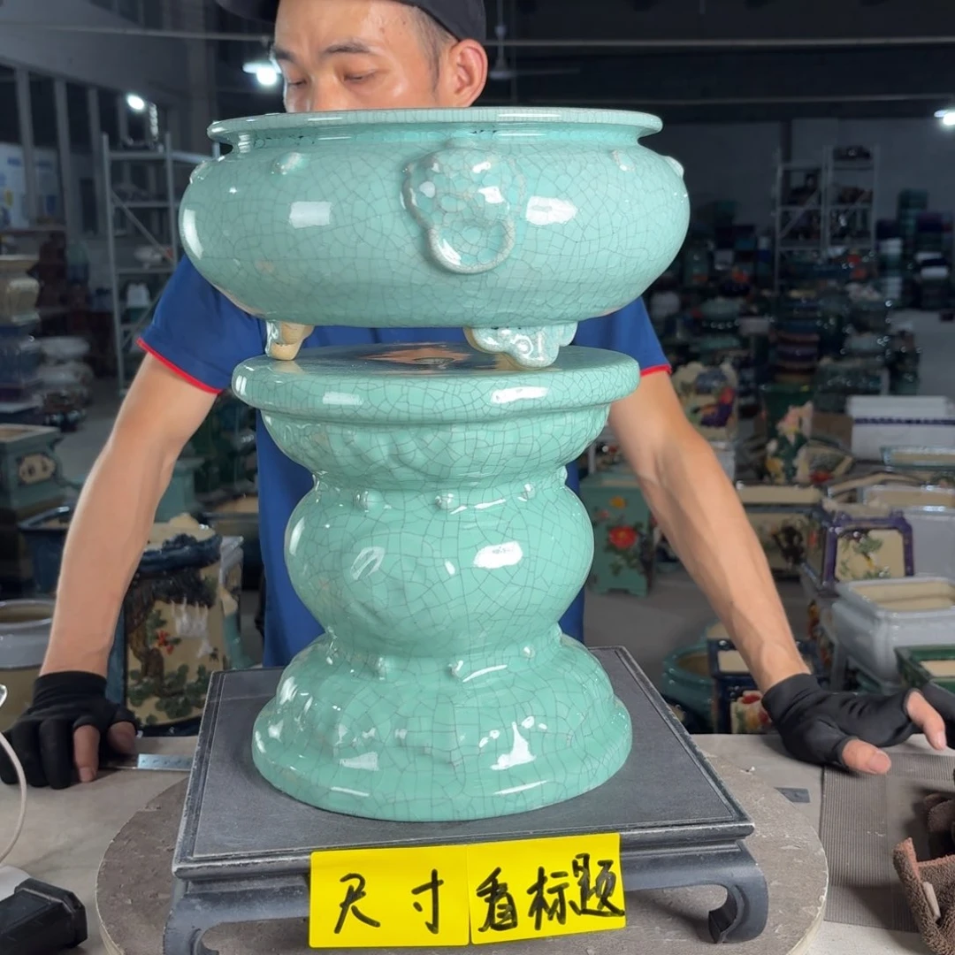 一风堂石湾花盆 内20*9，高37