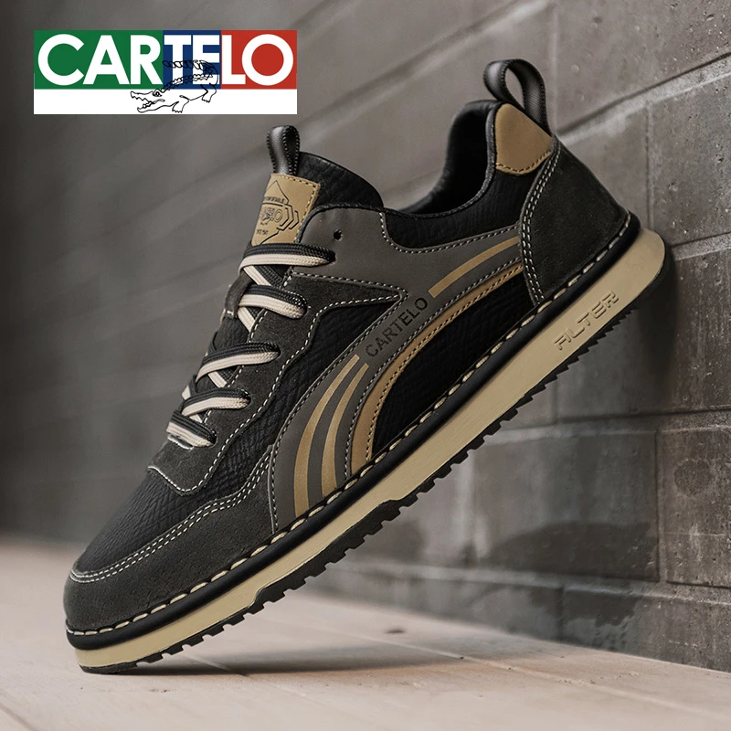 卡帝乐鳄鱼男鞋冬季复古百搭休闲平底板鞋男跑步运动软底阿甘潮鞋