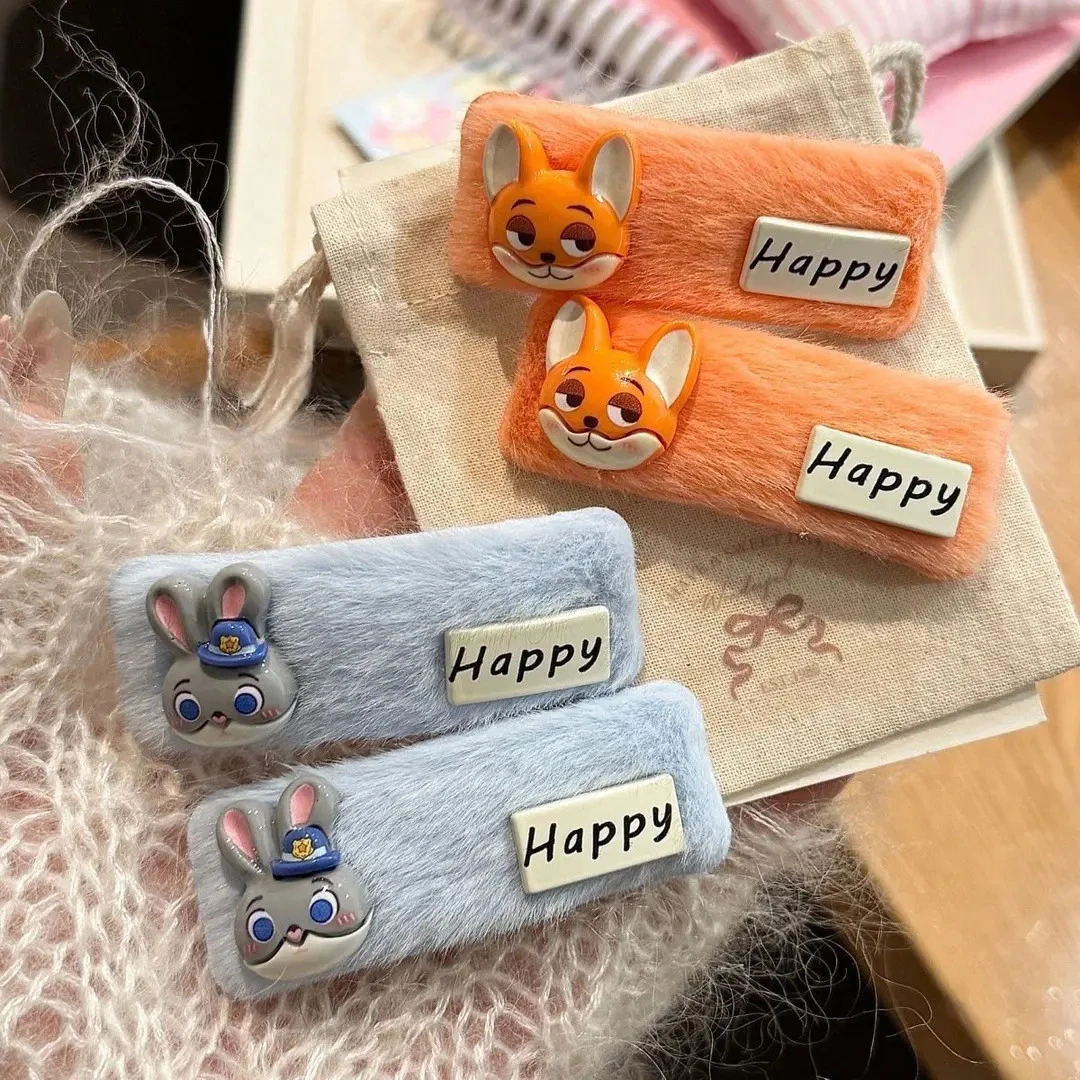 秋冬新款卡通疯狂动物城小动物大头发夹刘海bb夹高级感扎头发发饰