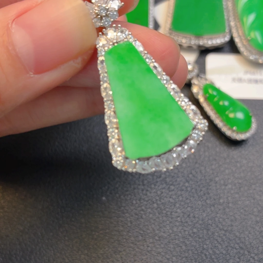 翡翠银S925镶嵌吊坠(不含链)