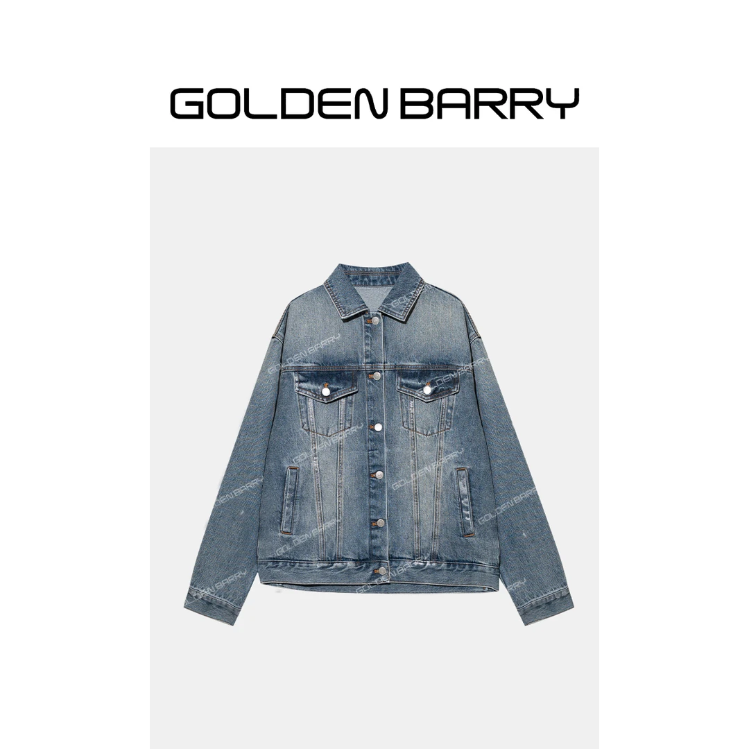 GOLDENBARRY|120114“冰岛周末”刷银复古水洗牛仔外套
