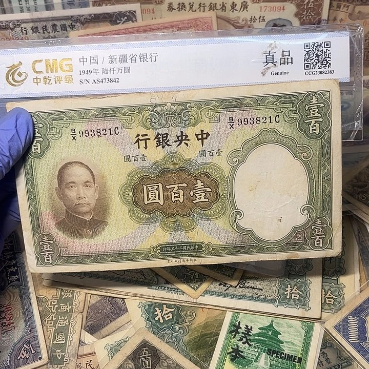 中央银行一百元一张