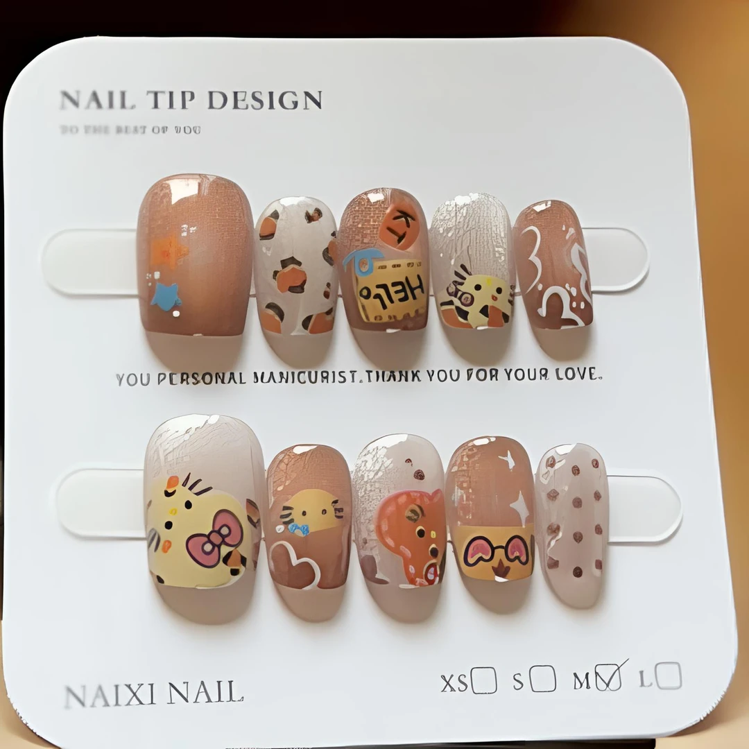 手工穿戴甲-手绘小老鼠