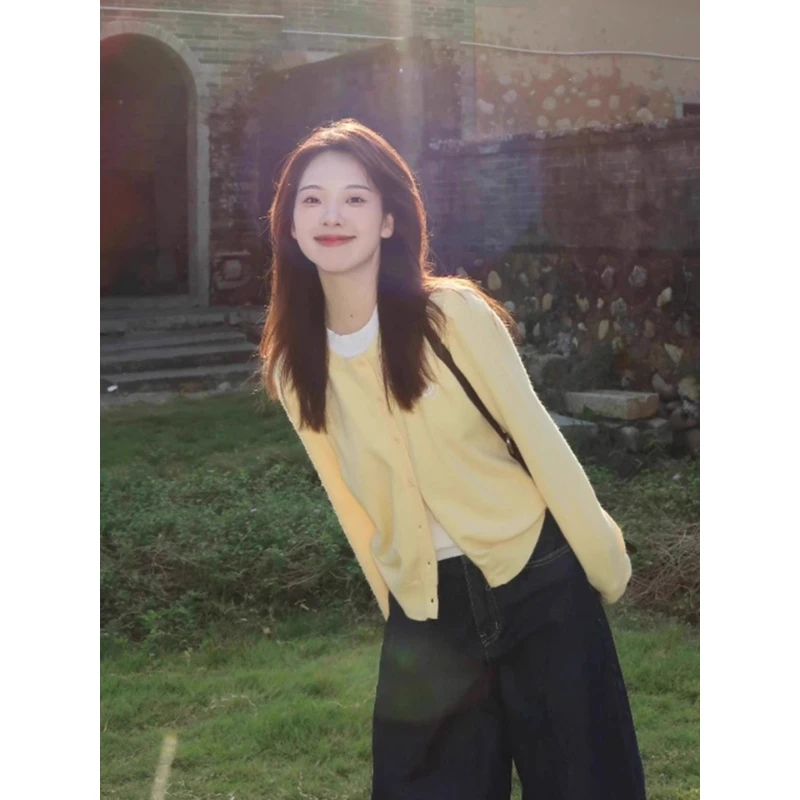 韩系早秋穿搭假两件针织长袖T恤女装2025新款巨好看设计感上衣