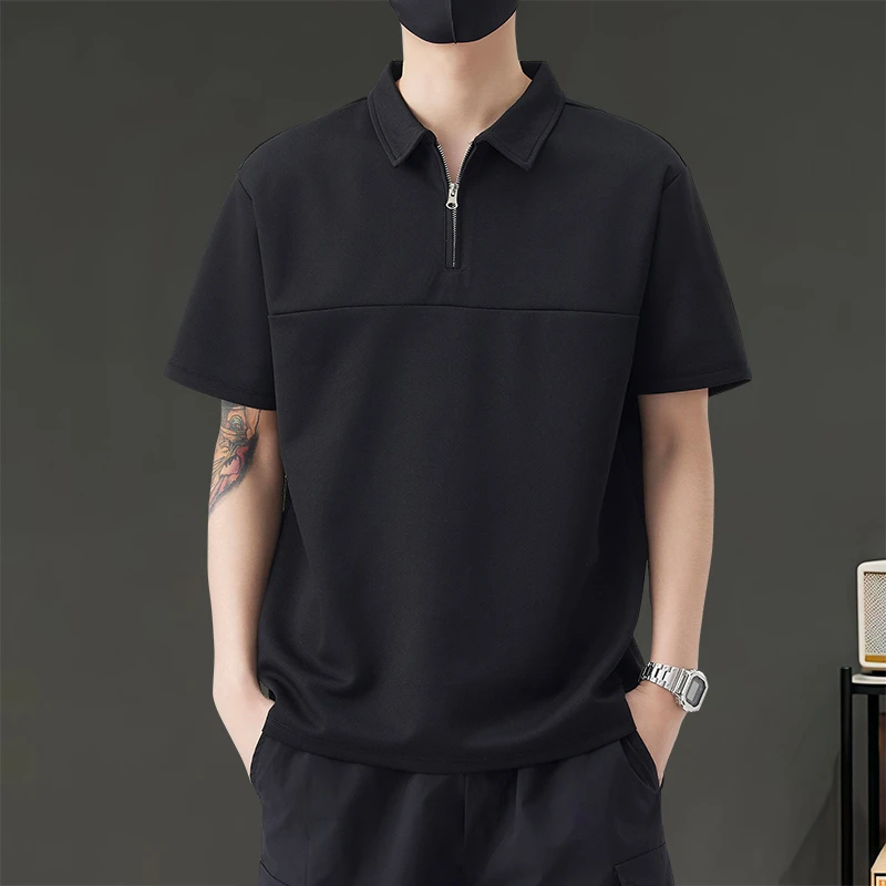 新款翻领短袖T恤精品POLO衫冰丝运动百搭简约夏季潮流日系休闲
