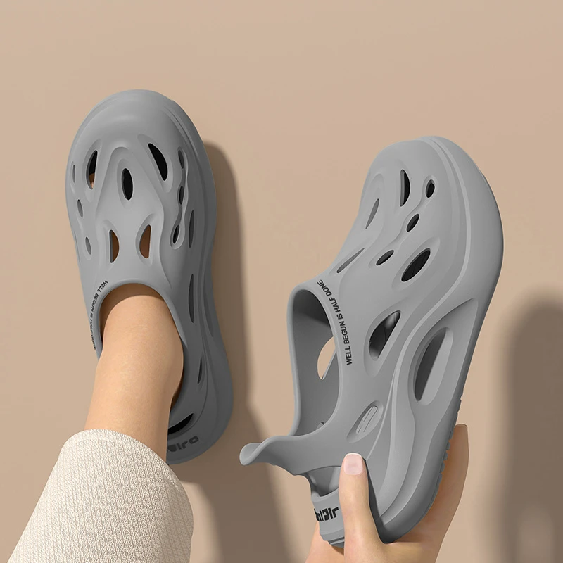 eva洞洞鞋男士夏季外穿踩屎感包头透气户外钓鱼防滑溯溪凉拖鞋男