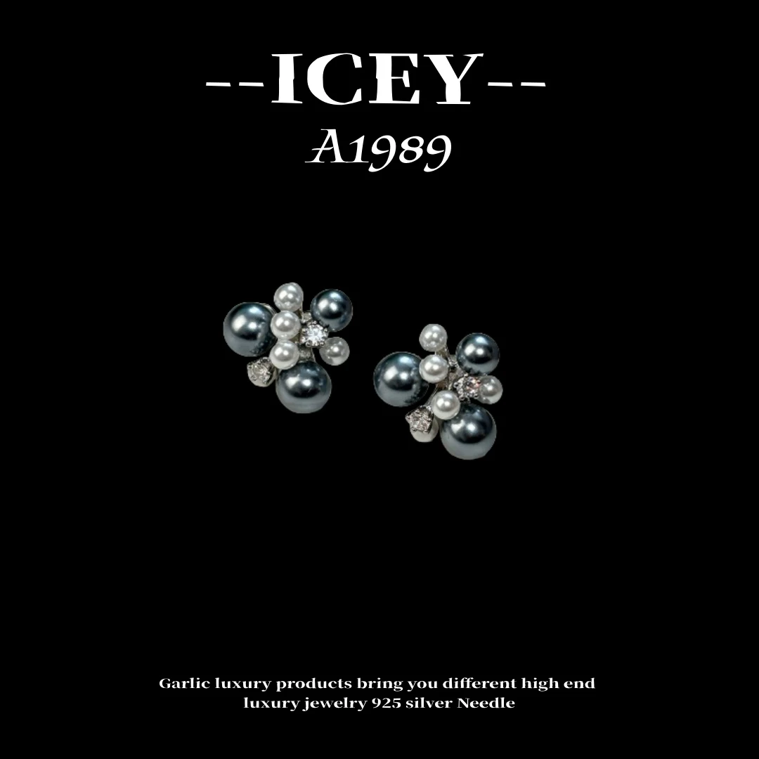 合金耳饰   镀18K金 ICEY设计简约手工耳饰--A1989