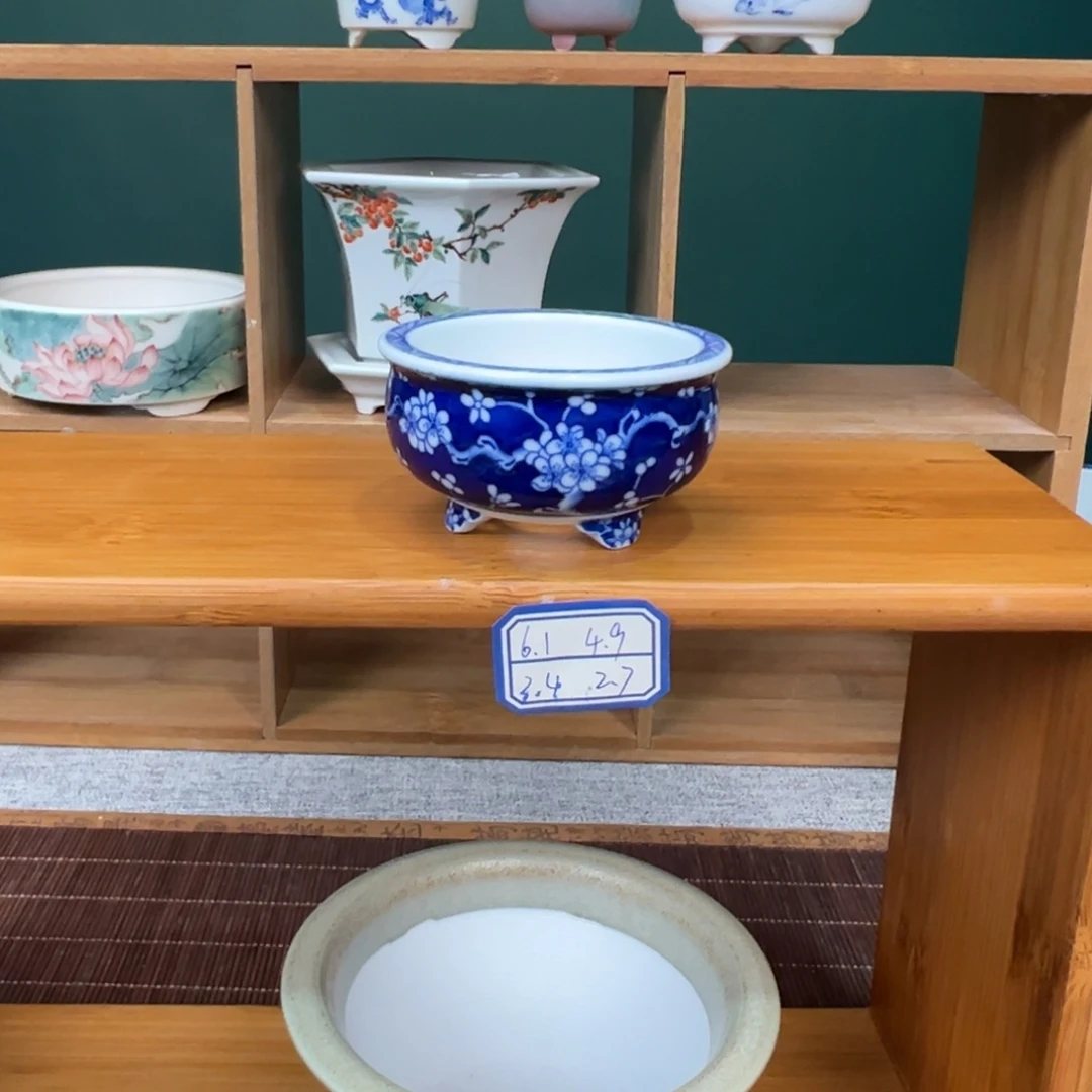 福利手工手绘细工冰梅豆盆