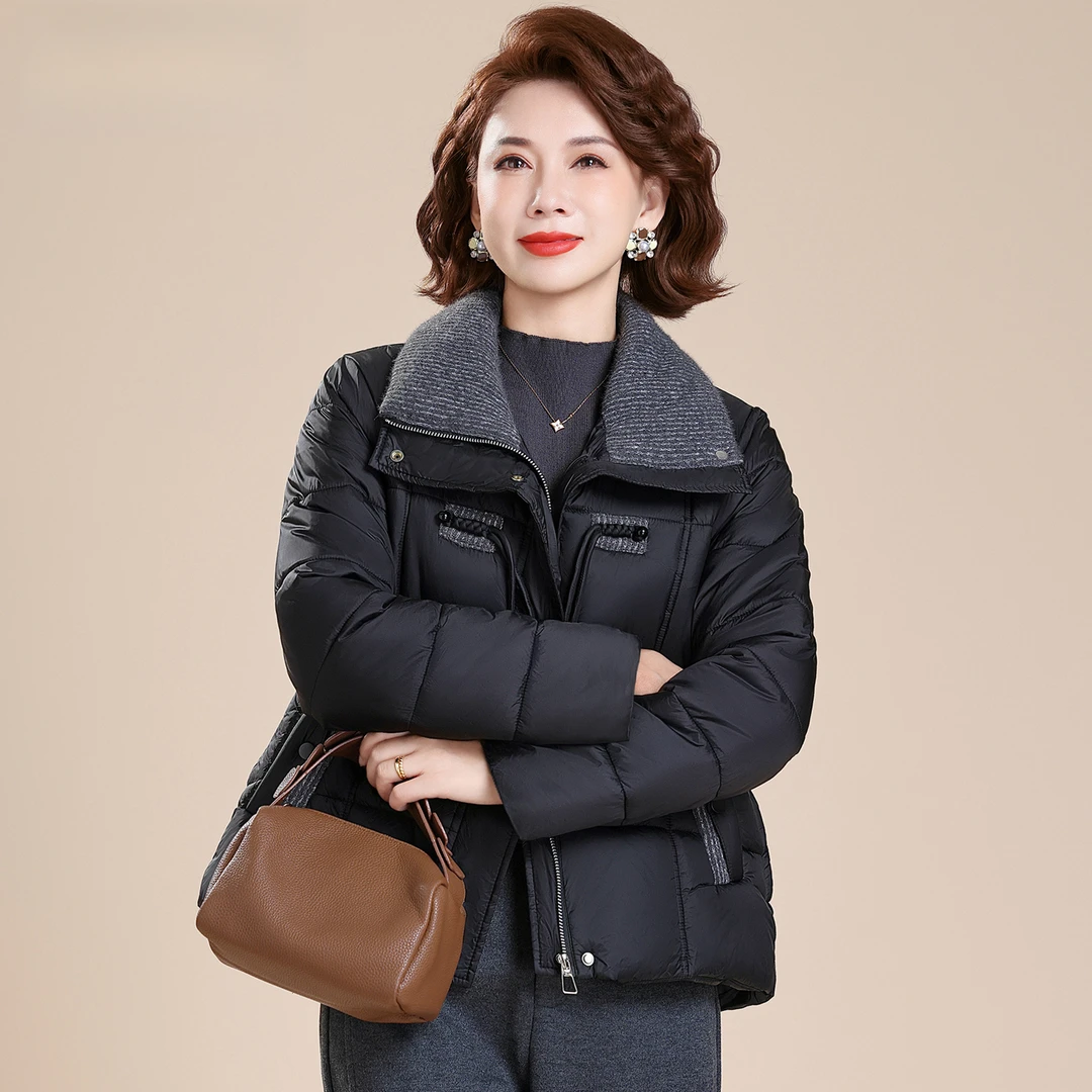 轻奢风气质时尚短款立领棉服大码宽松休闲加厚百搭新款冬装外套女