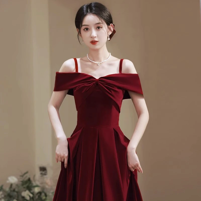 红色敬酒服2025新款新娘小个子订婚连衣裙回门高级感晚礼服女宴会