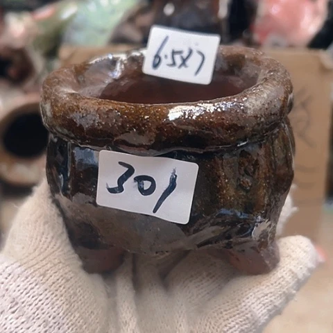 红陶粗陶花盆手工