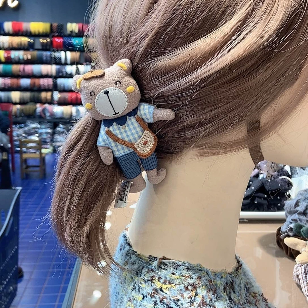 布艺非金属可爱熊小号香蕉夹