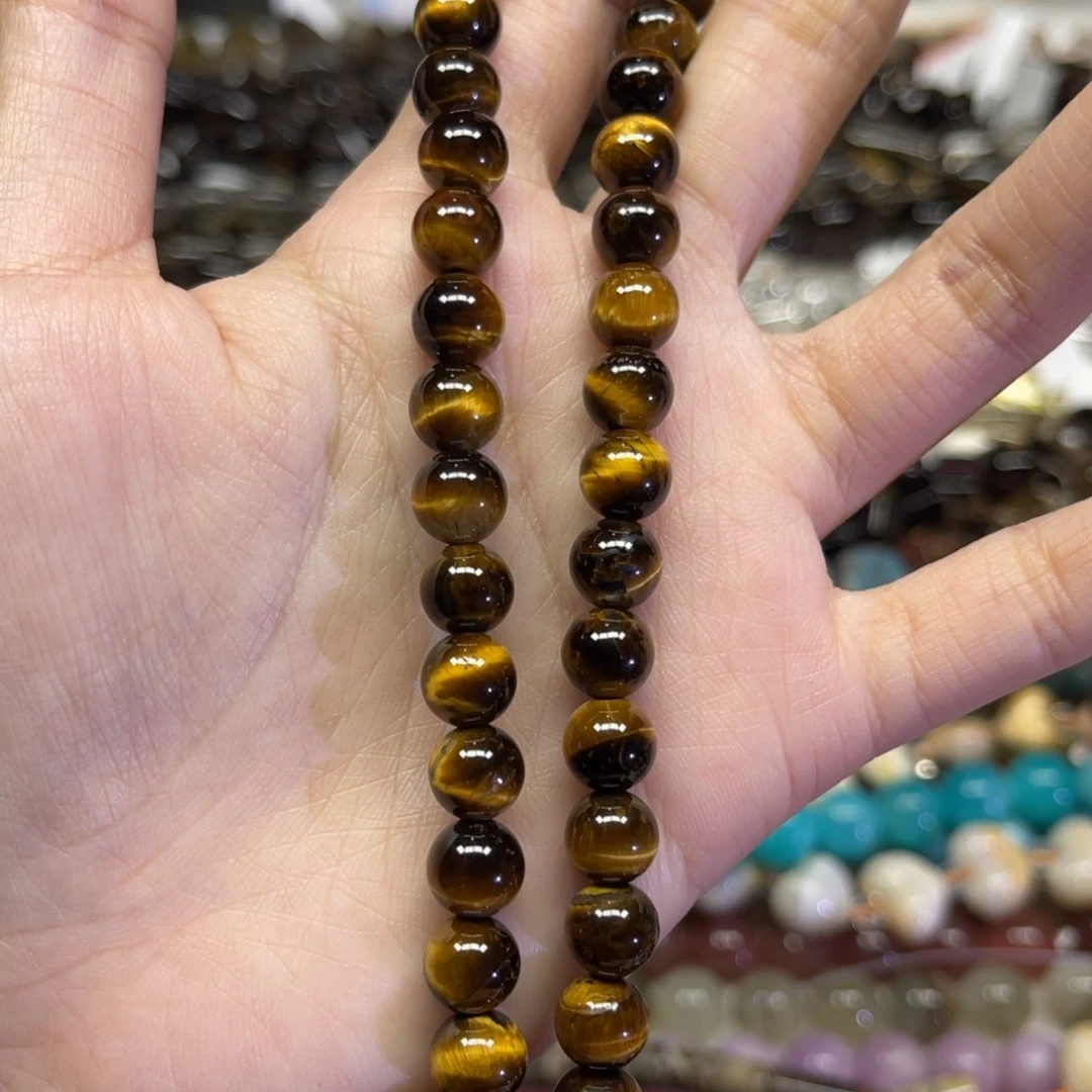 玛瑙/玉髓配珠天然虎眼卡8.➕长条38厘米