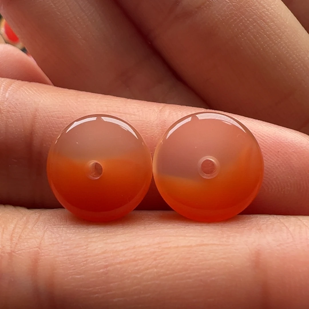 南红玛瑙未镶嵌隔片12，4对珠