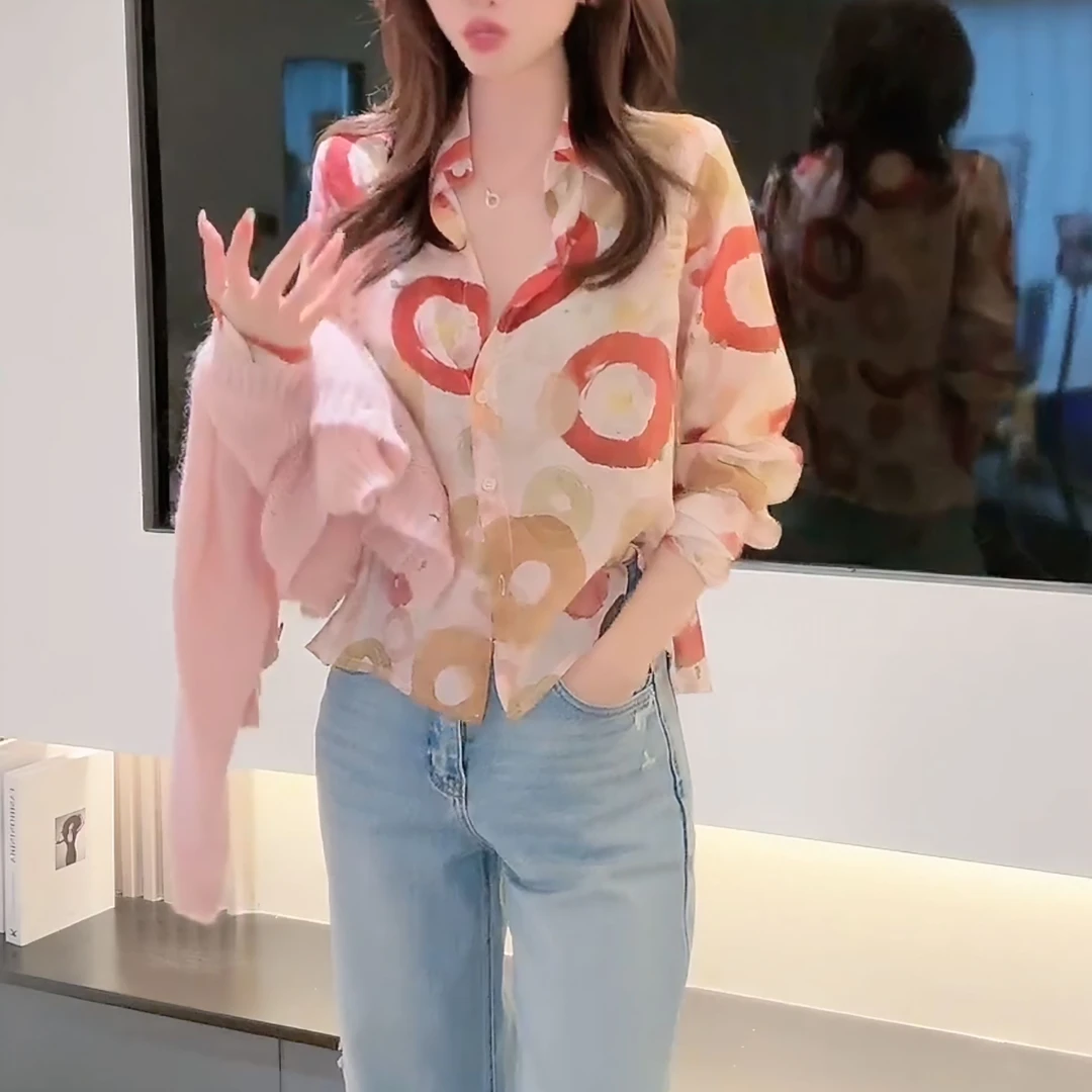 春夏港风气质设计感拼色小衫女人味显白显瘦长袖衬衫女LK2501609