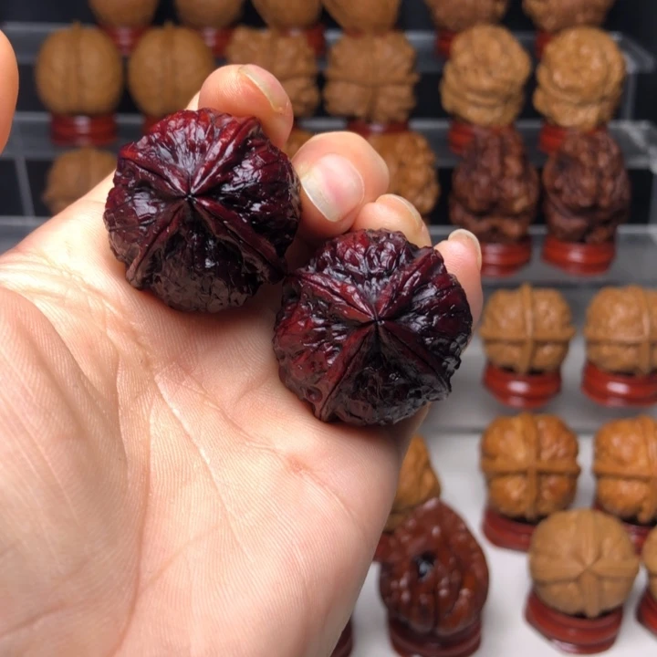 吊坠文玩核桃3红灯笼四楞