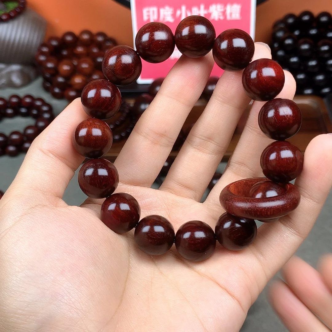 木宝阁小叶紫檀手串，尺寸15mm（现货实拍）