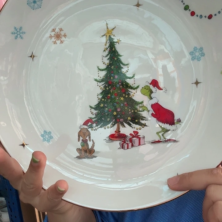 外贸尾单高温陶瓷微瑕圣诞11寸盘