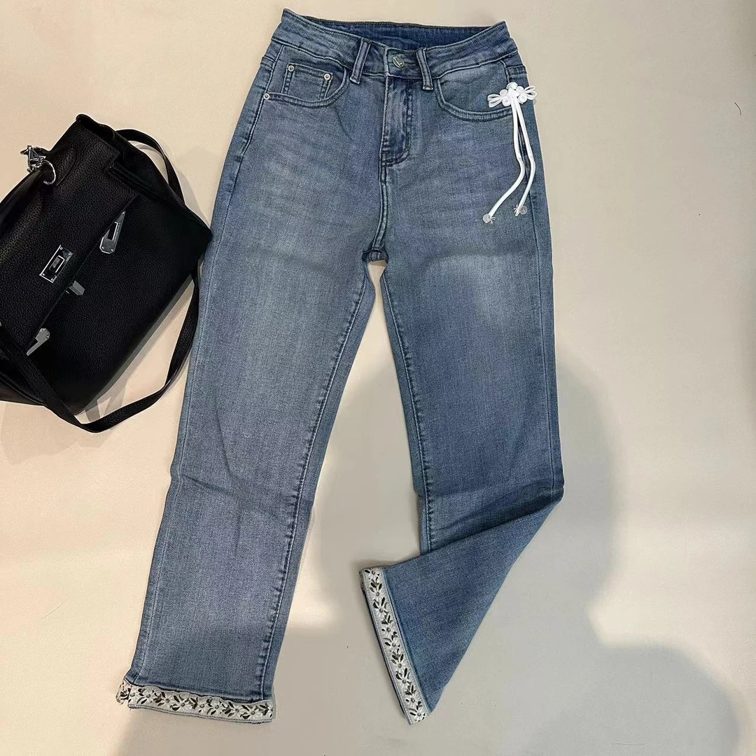 《姚家优麦汇》KH6757夏款水洗牛仔裤显瘦百搭新款裤子