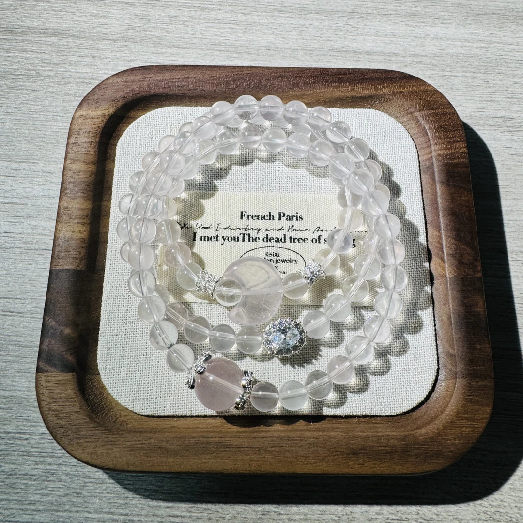 |樱莺|粉水晶多圈设计手串A0208